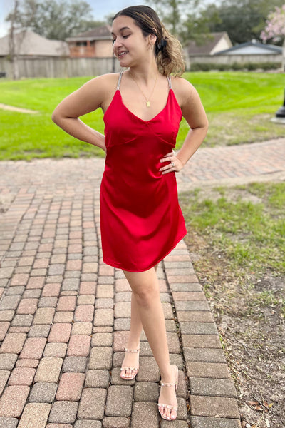 Burgundy silk slip 2024 dress