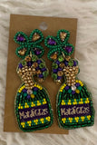 Mardi Gras Beaded Earrings