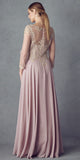 Juliet M12 Quarter Sleeved Embroidered Long A-Line Chiffon Dress