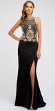 Juliet 614 Sexy Floor Length Formal Gown Cut Out Back Slit
