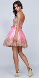 Juliet 759 Short Sweetheart Neckline Strapless Dress with Bow