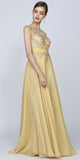 Juliet 552 Long Jewel Neckline Studded Bodice A-Line Gown