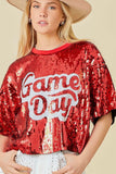 ✨⚽️ 🏈Game Day Sequin Short Sleeve Top⚾️🏀✨