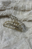Golden Rhinestone Butterfly Glam Hair Clip