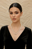 Golden Hour Pearl & Crystal Layered Necklace