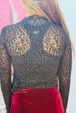 Flocked Sheer Leopard Mesh Top