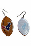 Texans Inspired Football-Shaped Drop Earrings