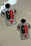 Texas Spirit “GO” Glitter Jersey Earrings