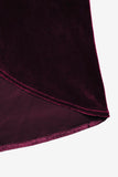 Velvet High-Waisted Wrap Skirt – Wine Red