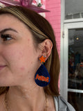 Astros Inspired Beaded Earrings