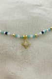 Blue and Clear Shell Tigers Eye Necklace