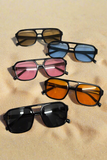 Retro Color-Tinted Aviator Sunglasses