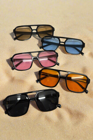 Retro Color-Tinted Aviator Sunglasses