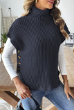 The Everly Button-Side Turtleneck Knit Vest (One-Size)