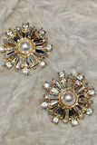 Pearl Sunburst Stud Earrings