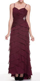 CLEARANCE - Juliet 1044 Spaghetti Strap Chiffon Formal Dress Multi Ruffle Hem (Size 3XL)
