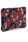 Touchdown Sparkle Football Beaded Pouch