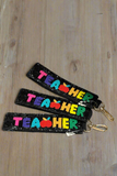Teacher Wristlet Seed Bead Keychain