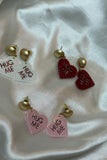Hug Me Heart Dangle Statement Earrings
