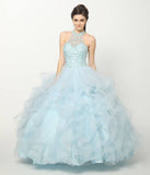 Juliet 1420 Crystal Beading Layered Tulle Skirt Quinceanera Dress