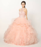 Juliet 1420 Crystal Beading Layered Tulle Skirt Quinceanera Dress