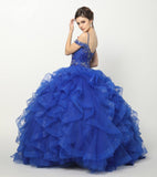 Juliet 1421 Cinderella Ball Gown Ruffled Tulle Cold Shoulder Embroidered Bodice
