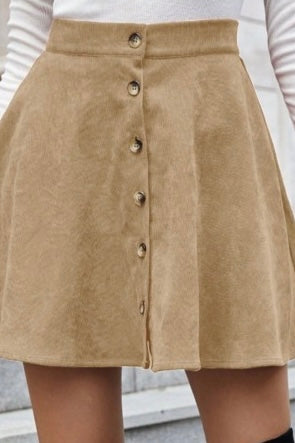 Sandy Lane Button-Front A-Line Skirt