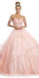 Juliet 1424 Quinceanera Ball Gown Tulle Skirt Arm Bands Beaded Bodice