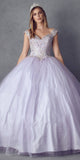 Juliet 1430 Dress Quinceanera Ball Gown Embroidered Applique Glitter Tulle