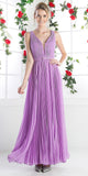 Cinderella Divine 1499 Long Chiffon Pleated Sleeveless Dress With Belt