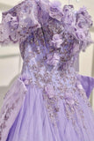 Ladivine 15701 Floral Off the Shoulder A-line Quince Ball Gown