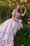 Ladivine 15704 Off the Shoulder Quinceanera Floral Ball Gown