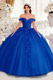 Ladivine 15717 Off the Shoulder 3D Floral Applique Quinceanera Gown