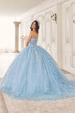 Ladivine 15719 Long Poofy Quinceanera Gown With Tulle Cape