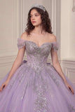 Ladivine 15730 Glitter Tulle Embroidered Lace Applique Sweet 16 Gown