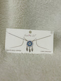 White Gold Dipped Dreamcatcher Pendant Necklace