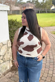 Texas Boot Scootin’ Cowprint Babe Top
