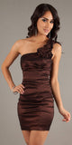 CLEARANCE - Eureka 1893 Rosette Studded Single Strapped Short Cocktail Dress (3XL)