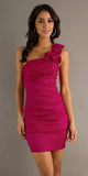CLEARANCE - Eureka 1893 Rosette Studded Single Strapped Teal Cocktail Dress (Size L)