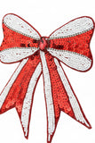 Red Zone Sequin Beaded Bow