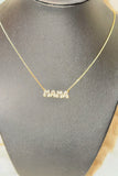 Mama Luxe Crystal Script Necklace