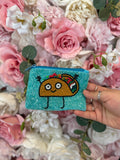 Happy Taco Beaded Coin Pouch