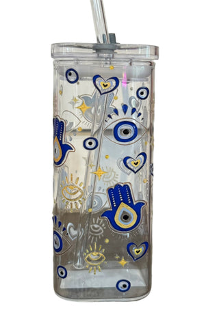 KJ Kreations Evil Eye Glass Cup