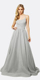 Juliet 204 Criss Cross Back Ball Gown Style Glitter Dress