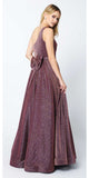 Juliet 205 Long One Shoulder Sleeveless Glitter Gown