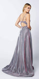 Juliet 208 Cut-Out Strappy Back Glitter Long Dress