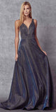 Juliet 208 Cut-Out Strappy Back Glitter Long Dress