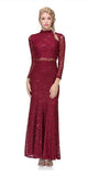 CLEARANCE - Eureka 2095 Long Sleeve Lace Dress Mock 2-Piece High Neck (Size Small)