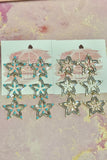 Three Tiered Star Drop Earrings