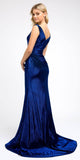 Juliet 218 Faux-Wrap Mermaid Long Dress Sleeveless